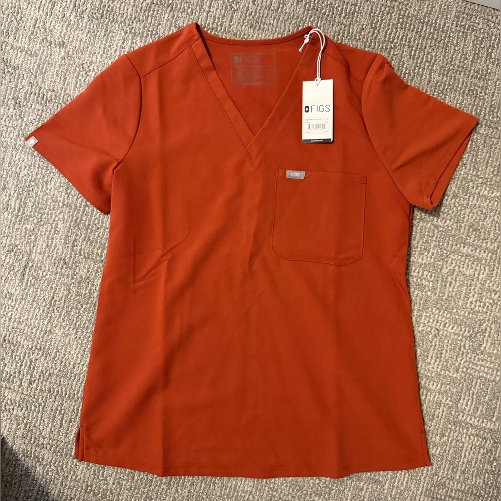 Figs catarina one pocket scrub top - Auburn